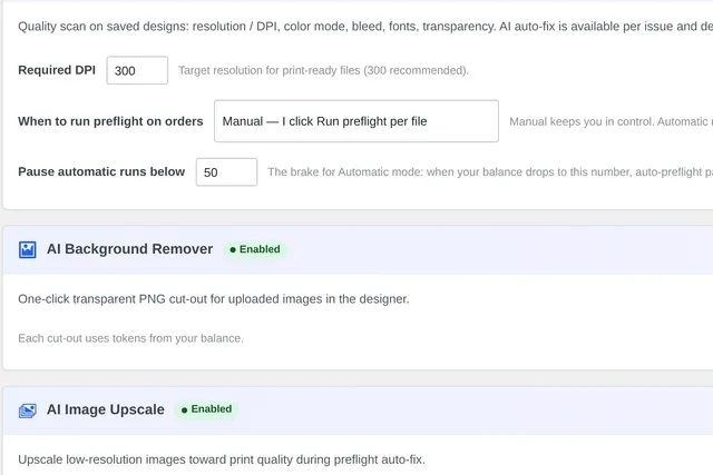 Your own required DPI in the Cmsmart plugin or dashboard (real capture, demo data)