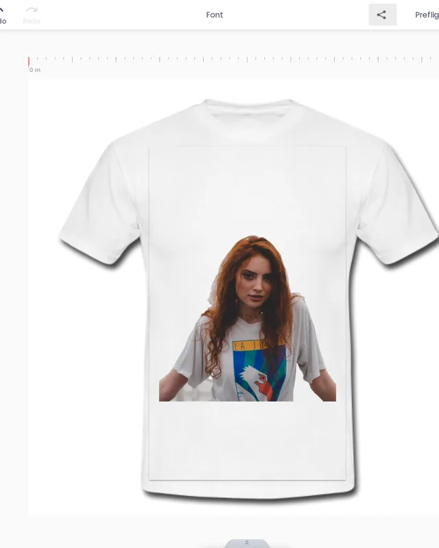 The cut-out applied on the t-shirt so only the person prints
