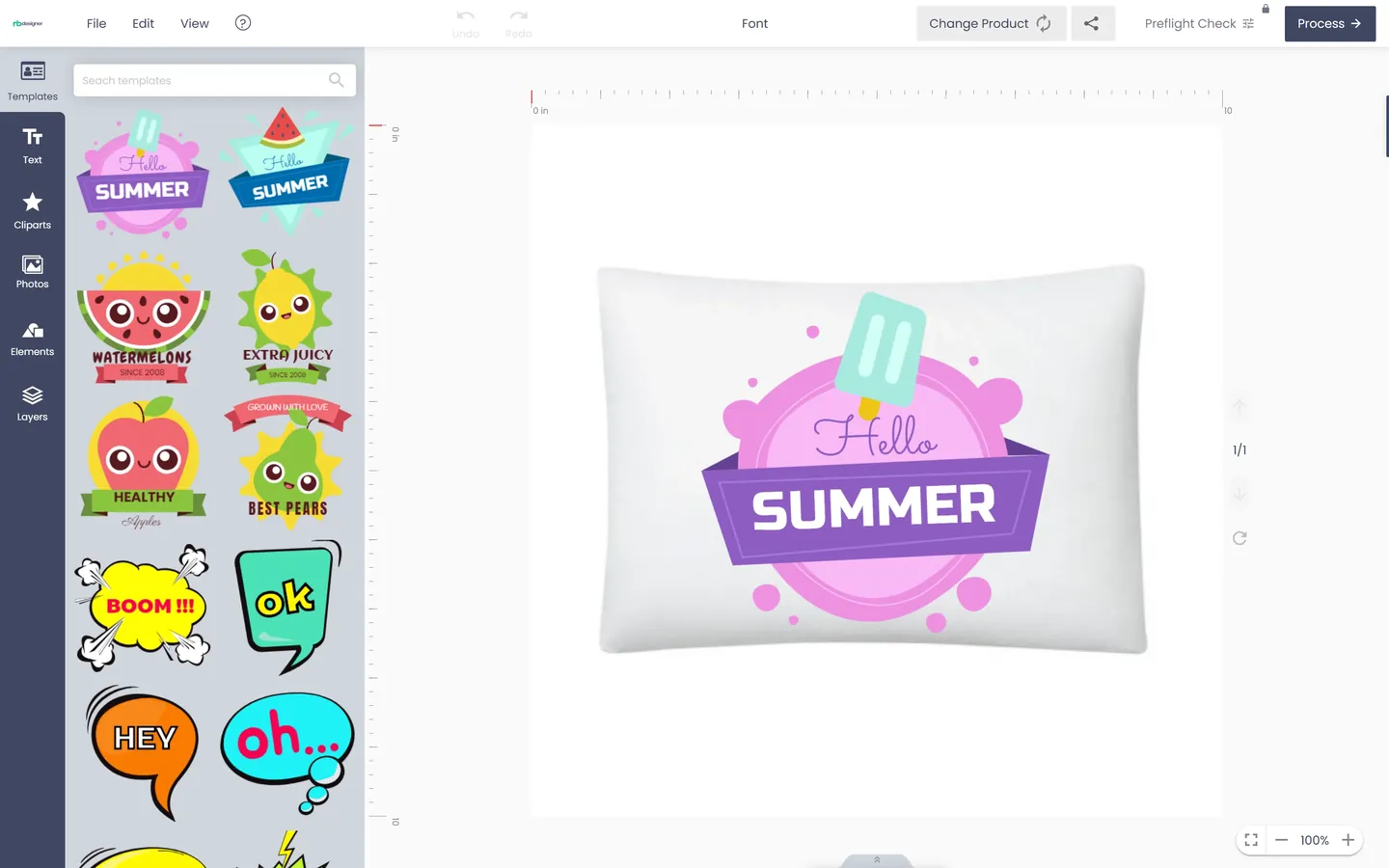 Cmsmart Product Designer editing a personalised pillow
