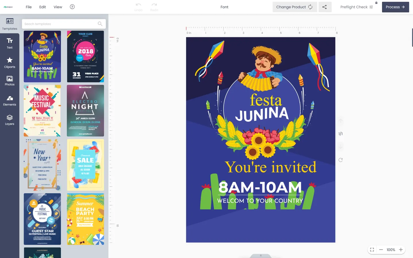 Cmsmart Product Designer editing a poster design
