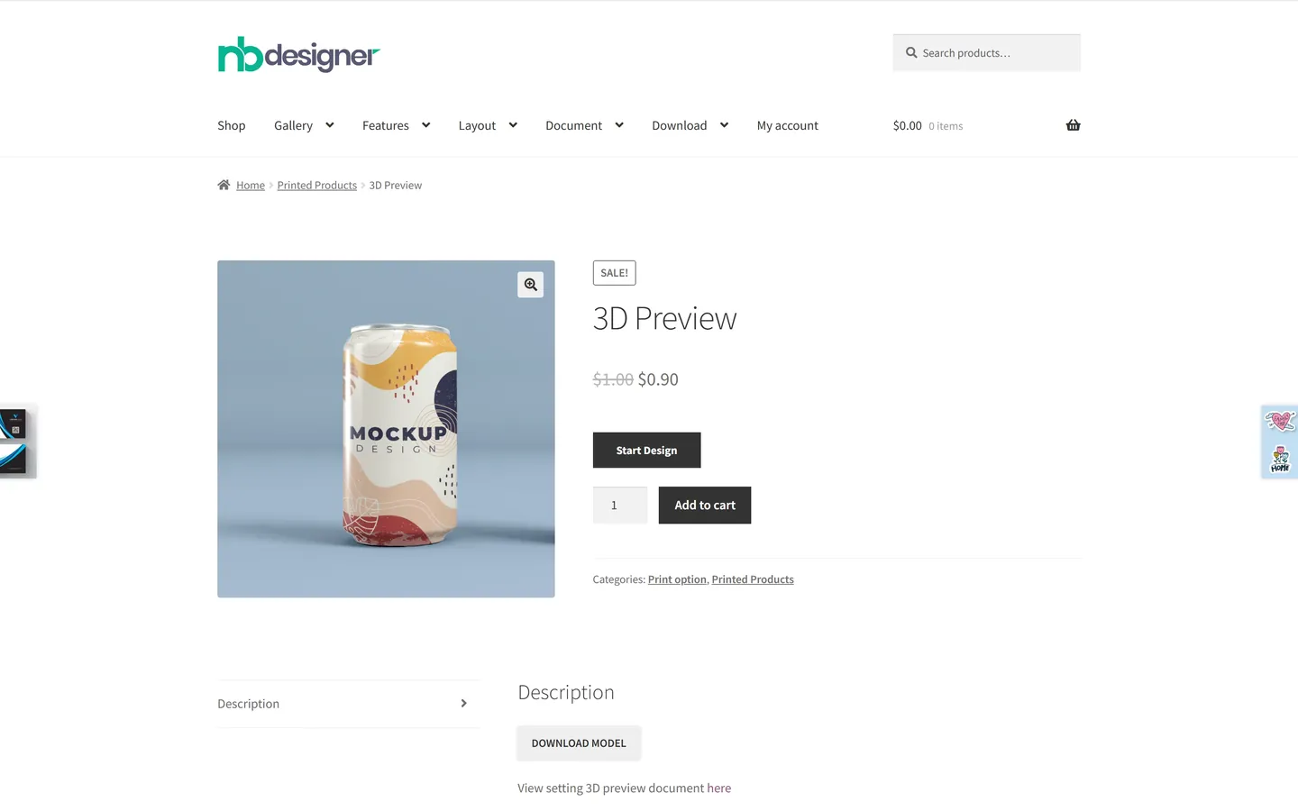 3D preview product
