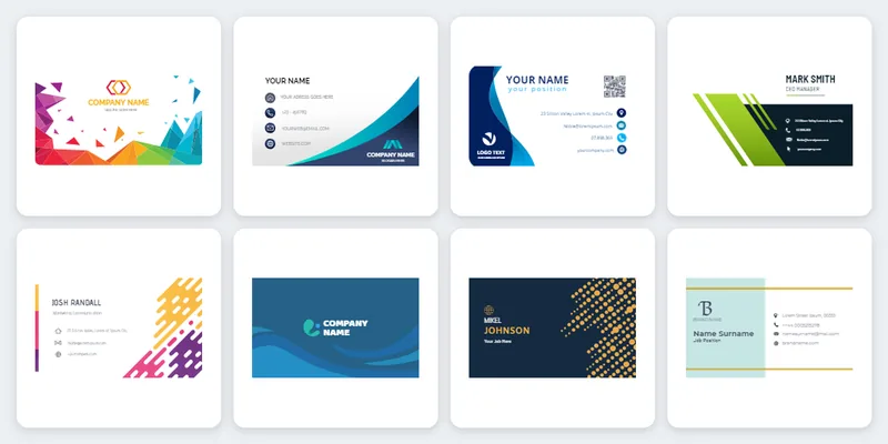Eight business card templates from the Cmsmart Premium Templates library