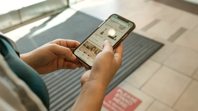 Shopper browsing a product page in a mobile shopping app