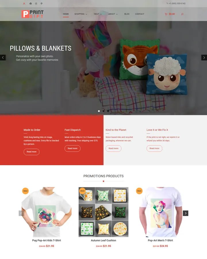 Cmsmart Gift Store home page