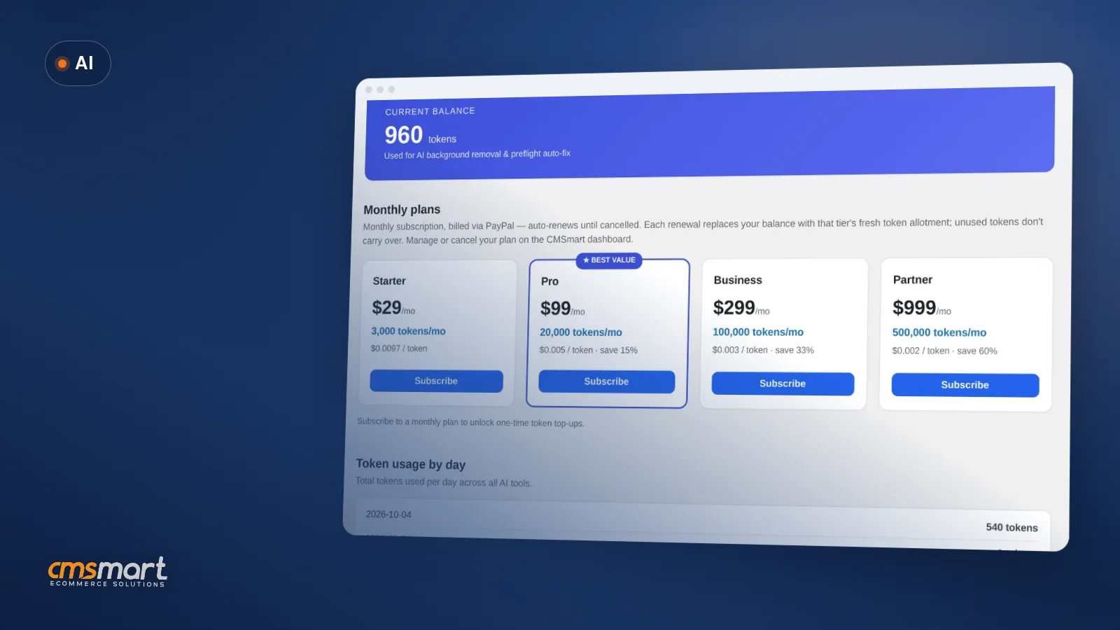 AI Token Wallet Costs: Plan Your Cmsmart AI Budget