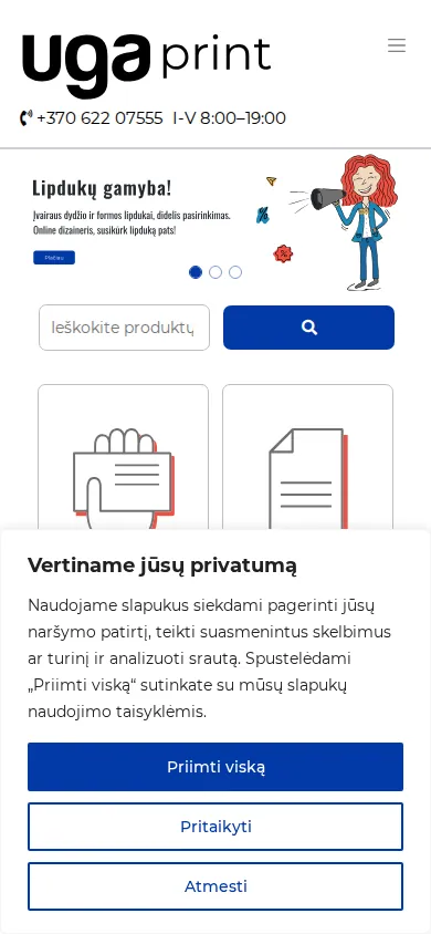 Home page of Business Optimization for Enhanced Online Product Ordering and Discovery on a phone