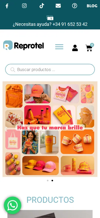 Home page of Ecommerce Enhancement for Efficient Print Product Ordering and Design on a phone