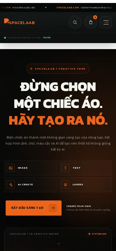 Home page of E-commerce Solutions for Custom Merchandise Ordering and Personalization on a phone