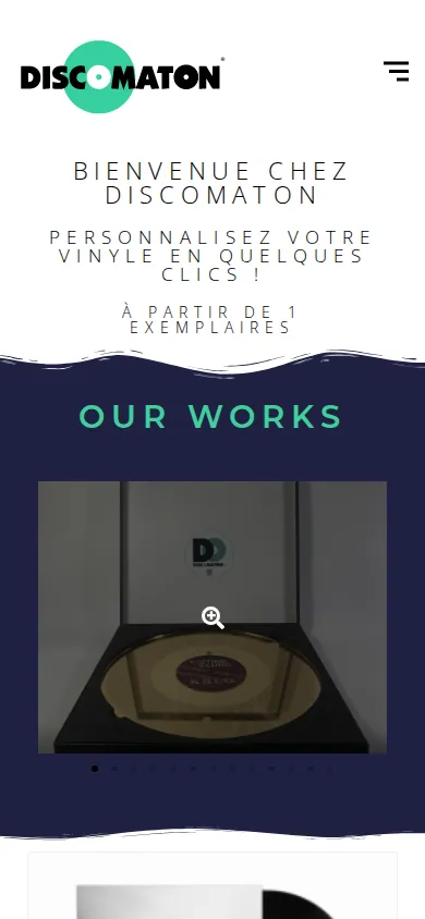 Home page of E-commerce Transformation for Print Product Customization and Order Management on a phone