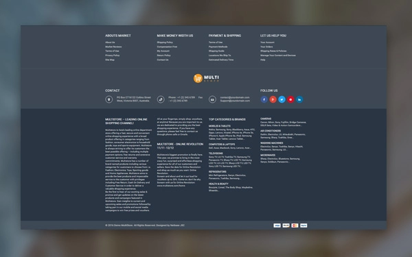 Store Footer with Full Information